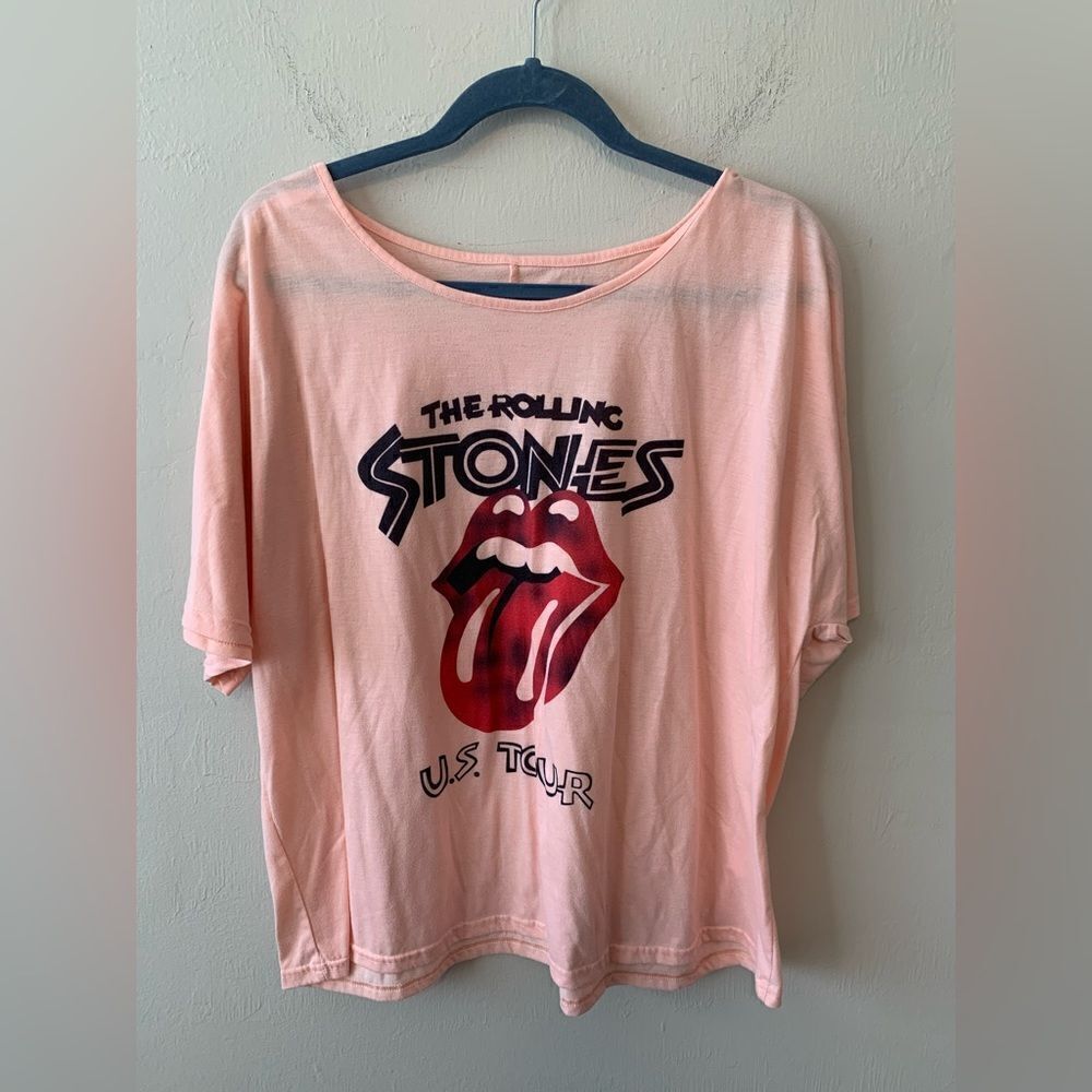 Lukycild Rolling Stones pink top size 2x